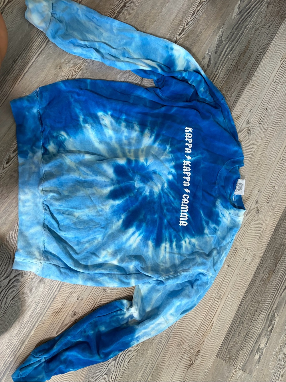 Kappa Kappa Gamma Blue Tie-Dye Crewneck Sweatshirt
